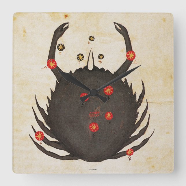 Relógio Quadrado Zodíaco: Cancer, C1350 (Frente)