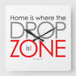 Relógio Quadrado Zona de queda do Skydiving