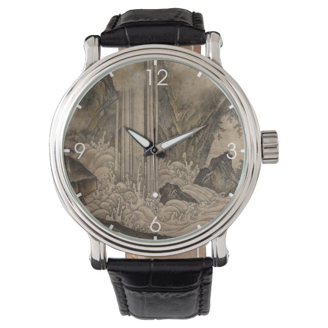 Relógio Quebra d'água (Arte da Paisagem Japonesa) (Kano Mo (Frente)