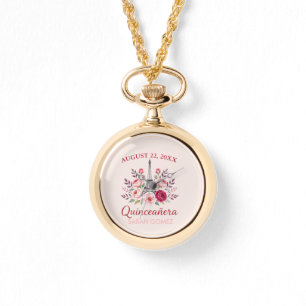 Relógio quinceanera floral da torre eiffel