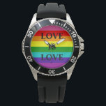 Relógio Rainbow Flag Love is Love Orgulho gay LGBT 8 Strip<br><div class="desc">Rainbow Flag Love is Love Orgulho gay LGBTQ Original 8 Strich Rainbow Priord Flag Colors, Watch</div>