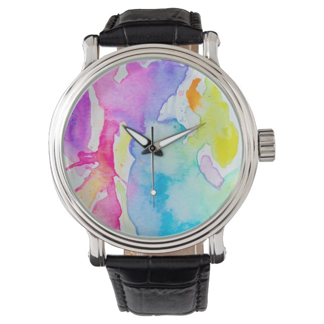 Relógio Rainbow Splatter Watch Por Megaflora (Frente)