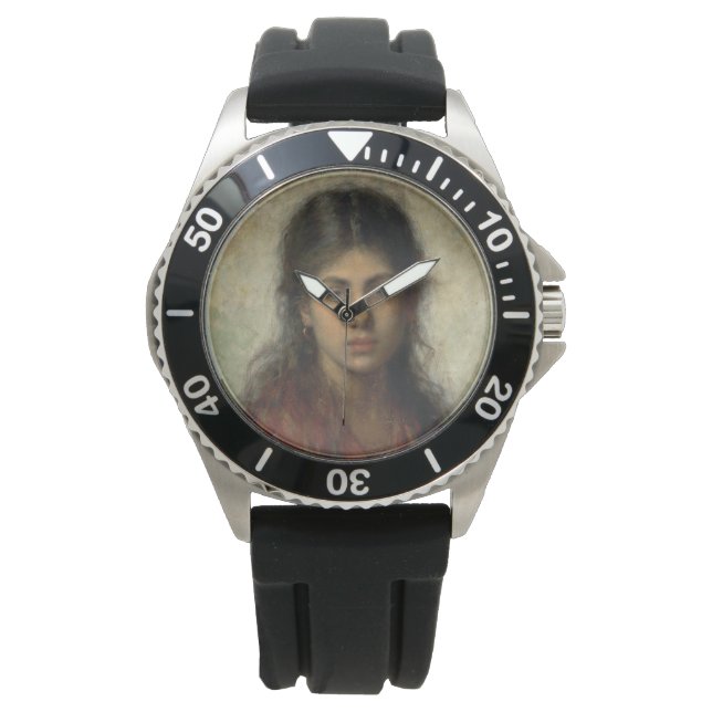 Relógio Rapariga com um Saco Vermelho (por Alexei Harlamof (Frente)