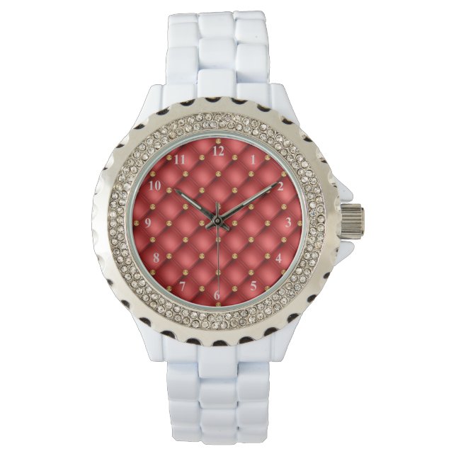 Relógio Red Dourado Diamantes Tufted Watch (Frente)
