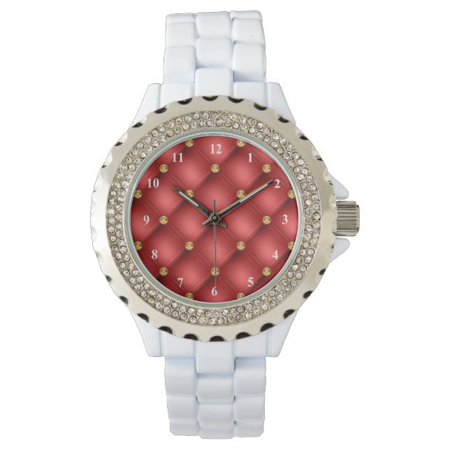Relógio Red Dourado Diamantes Tufted Watch (Frente)