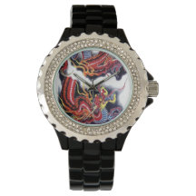 Red Dragon Japonês Tattoo Design Watch
