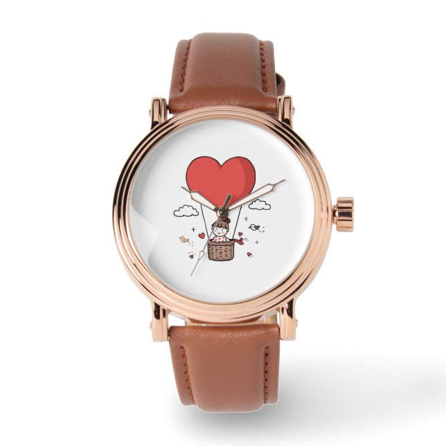 Relógio Red Heart Wristwatch – Valentine’s Day Gift for Lo (Frente)