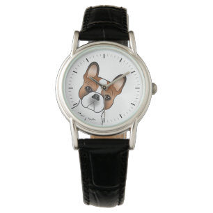 Relógio Red Pied French Buldogue Frenchie Cute Cartoon Dog