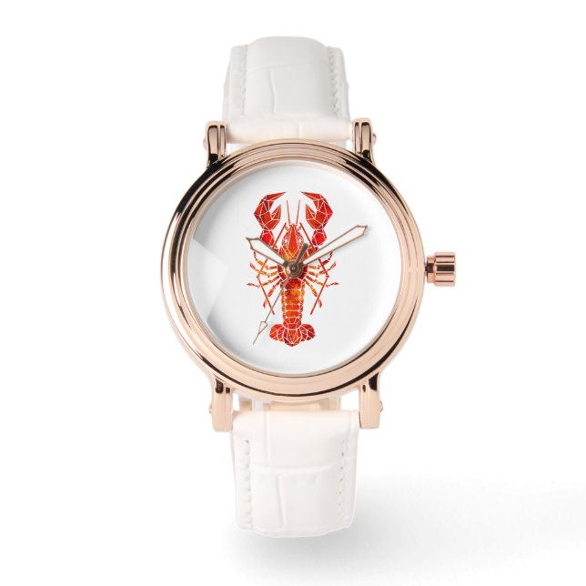Relógio Red polygonal lobster (Frente)
