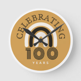 Relógio Redondo 100th Anniversary Modern Design