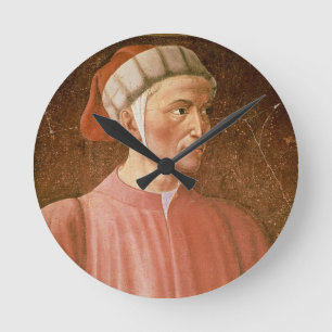 Relógio Redondo 1265-1321) detalhes de seu busto, franco de Dante