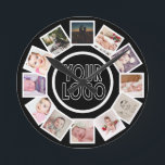 Relógio Redondo 12 Colagem de Fotos Preto Personalizado<br><div class="desc">Colagem de fotos 12 Modelo personalizado relógio de parede preto e branco. simplesmente adicione suas próprias fotografias e logotipo ou fundo a este relógio da parede do excelente. fácil de personalizar.. relógio personalizável de modelo de foto de Ricaso - ideias de presentes perfeitas</div>