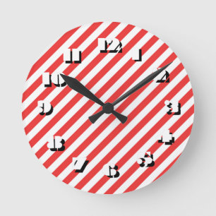 Relógio Redondo 12 Opções de Números a Escolher - Stripes-Clock