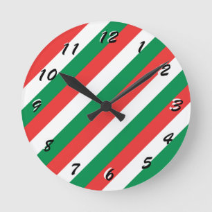 Relógio Redondo 12 Opções de Números a Escolher - Stripes-Clock