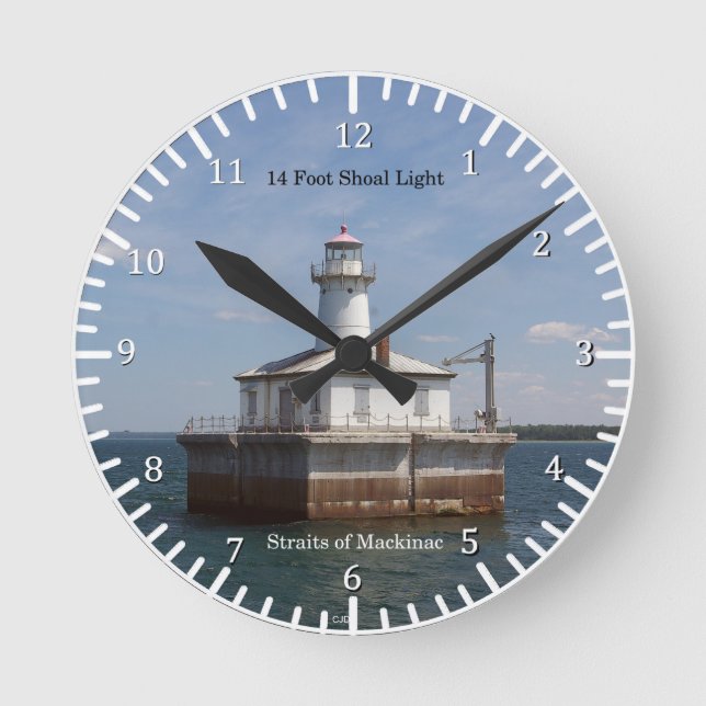 Relógio Redondo 14 Foot Shoal Light clock (Frente)