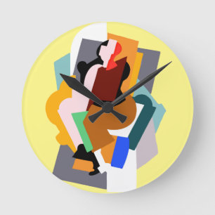 Relógio Redondo 1920 figura arte de vintagem da mulher abstrato