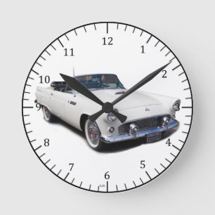 Relógio Redondo 1955 white convertible clock