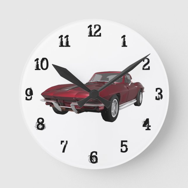 Relógio Redondo 1967 Corvette:Relógio de Parede (Frente)