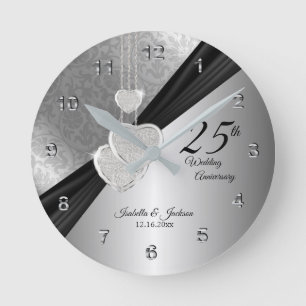 Relógio Redondo 25 Silver Casamento Design