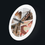 Relógio Redondo 4 Colagem personalizada de fotos personalizada<br><div class="desc">Crie um relógio personalizado personalizado personalizado de 4 Fotografias personalizado exclusivo do Ricaso</div>