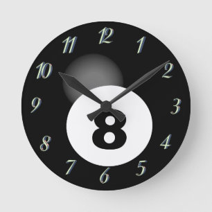 Relógio Redondo 8 Ball Clock