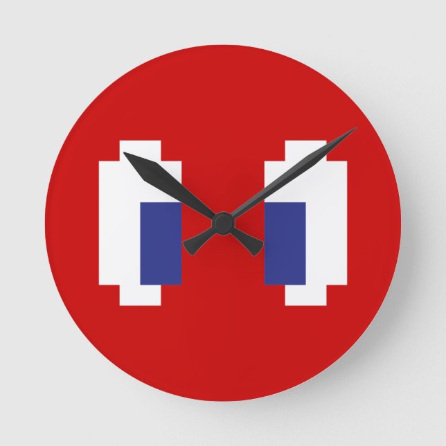 Relógio Redondo 8 olhos de Manga do pixel do bocado (Frente)