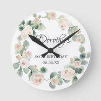 90 Birthday White Rose Floral Eucalyptus Wreath