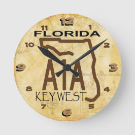 Relógio Redondo A-1-A Key West Clock