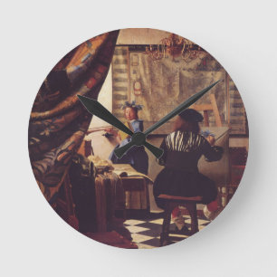 Relógio Redondo A Arte da Pintura por Johannes Vermeer