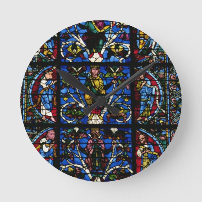 Relógio Redondo A árvore de Jesse, janela de lanceta no facad (Frente)
