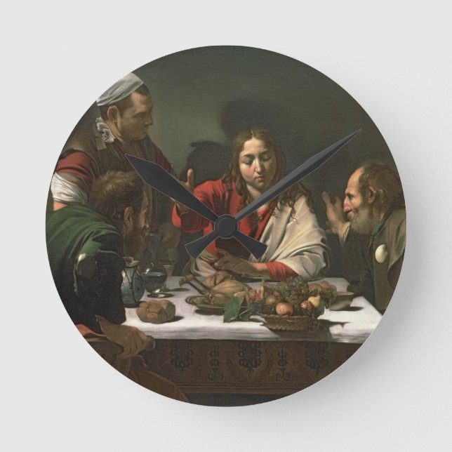 Relógio Redondo A ceia em Emmaus, 1601 (óleo e tempera) (Frente)