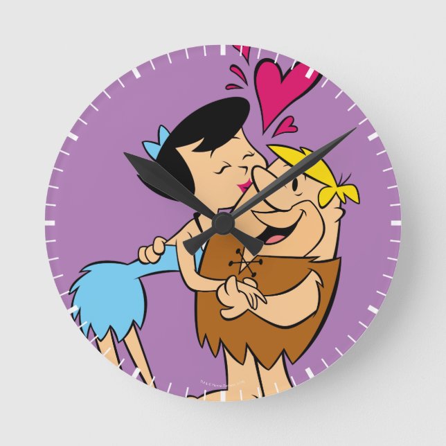 Relógio Redondo A discussão de beijo dos Flintstones | Betty (Frente)