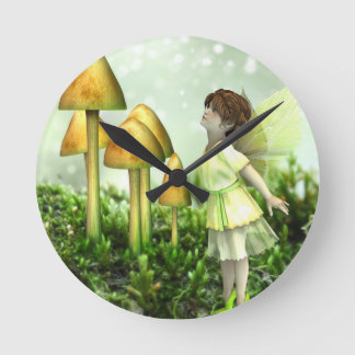 Relógio Redondo A fada curiosa - fada e Toadstools