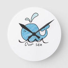 Relógio Redondo A FRIENDLY WHALE IN HIS SEA Round Clock