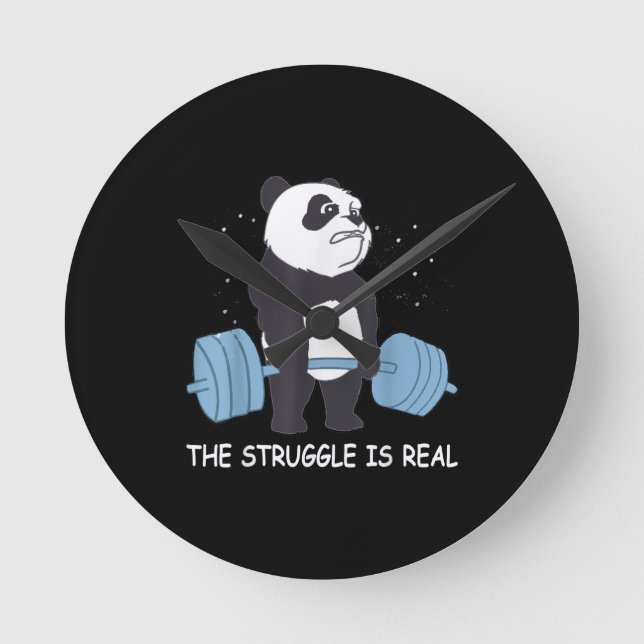 Relógio Redondo A Luta De Panda É Um Grande Giro Engraçado. (Frente)