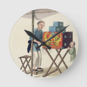 Relógio Redondo A Man with a Raree-Show, plate 10 from 'The Costum