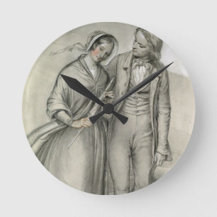 Relógio Redondo A manhã do casamento - a partida, c.1846