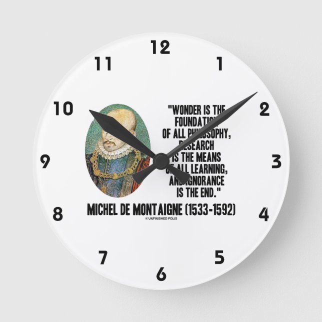 Relógio Redondo A Maravilha É A Base Da Montaigne Da Filosofia (Frente)