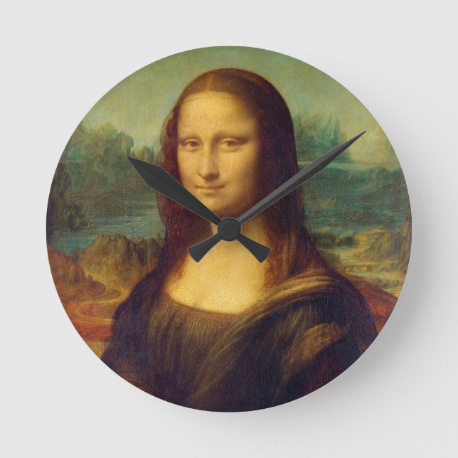 Relógio Redondo A Mona Lisa de Leonardo da Vinci (Frente)