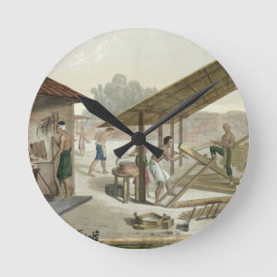 Relógio Redondo A oficina da carpintaria em Kupang, Timor, chapeia