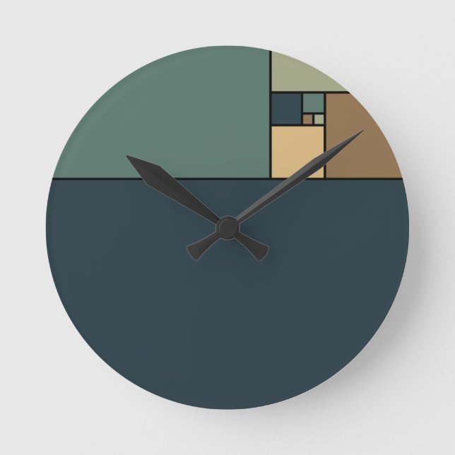 Relógio Redondo A relação dourada esquadra (os pontos mortos) (Frente)