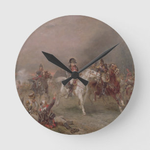 Relógio Redondo A retirada de Napoleon (óleo em canvas)