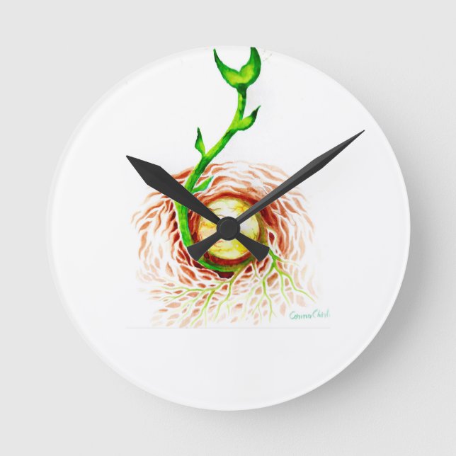 Relógio Redondo A semente da tela de poster da vida imprimida a la (Frente)