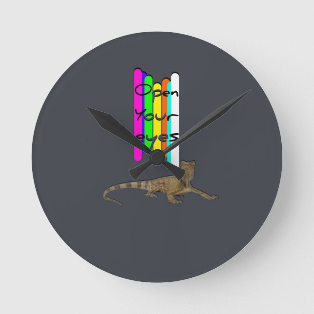 Relógio Redondo Abra seus olhos Wall Clock (Frente)