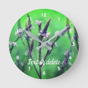 Relógio Redondo Abstrato de Flor Selvagem Personalizada