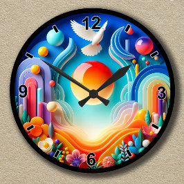 Relógio Redondo Abstrato de Portas do Sol Pacíficas