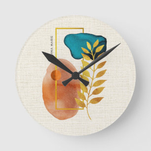 Relógio Redondo Abstrato Geométrico Médio-Século Moderno Minimalis