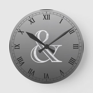 Relógio Redondo Academia Gravada Ampersand White