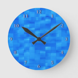 Relógio Redondo Acessório azul à moda do banheiro do azulejo do