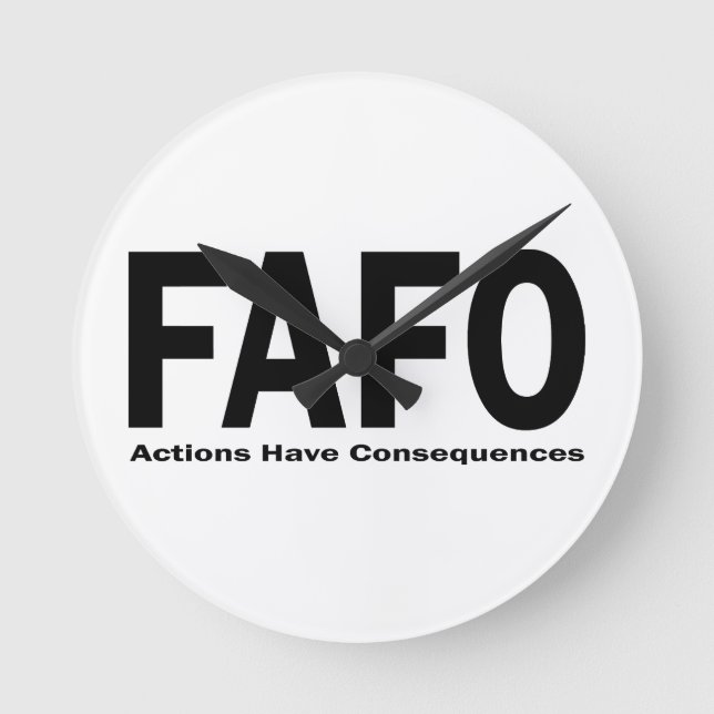 Relógio Redondo Ações da FAFO têm consequências (Frente)